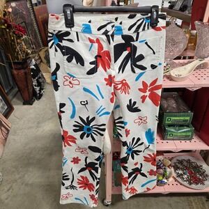 Iceberg Women's White Floral Print Pants Size M